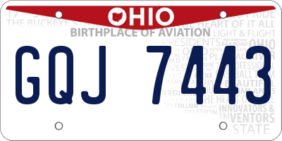 OH license plate GQJ7443