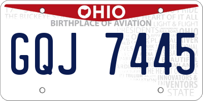 OH license plate GQJ7445