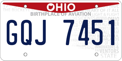 OH license plate GQJ7451