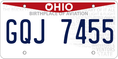 OH license plate GQJ7455