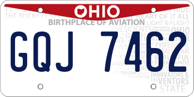OH license plate GQJ7462
