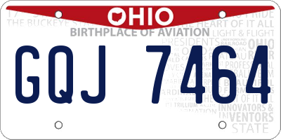 OH license plate GQJ7464