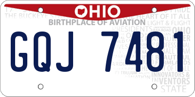 OH license plate GQJ7481