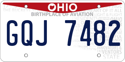 OH license plate GQJ7482