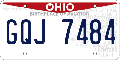 OH license plate GQJ7484