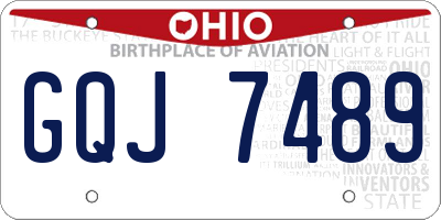 OH license plate GQJ7489
