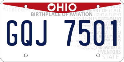 OH license plate GQJ7501