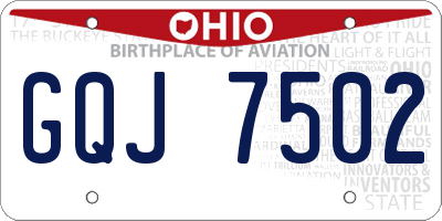 OH license plate GQJ7502