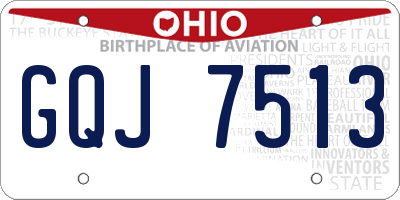 OH license plate GQJ7513