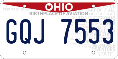 OH license plate GQJ7553