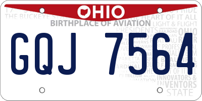 OH license plate GQJ7564