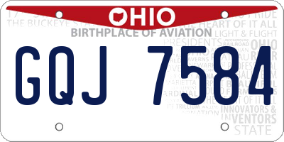 OH license plate GQJ7584