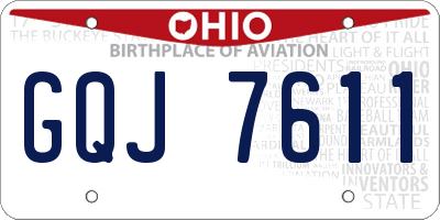 OH license plate GQJ7611