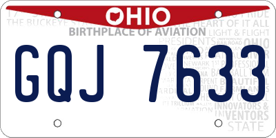 OH license plate GQJ7633