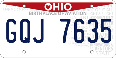 OH license plate GQJ7635
