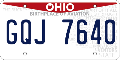 OH license plate GQJ7640