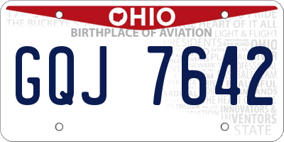 OH license plate GQJ7642