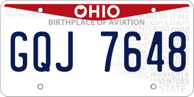 OH license plate GQJ7648