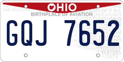 OH license plate GQJ7652