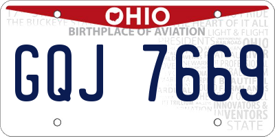 OH license plate GQJ7669