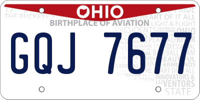 OH license plate GQJ7677