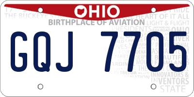 OH license plate GQJ7705