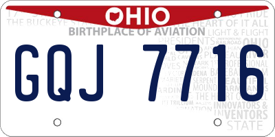 OH license plate GQJ7716