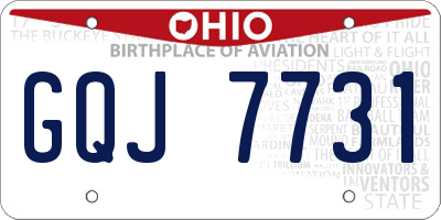 OH license plate GQJ7731