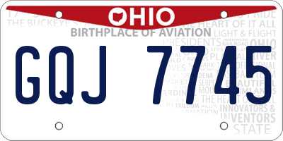 OH license plate GQJ7745