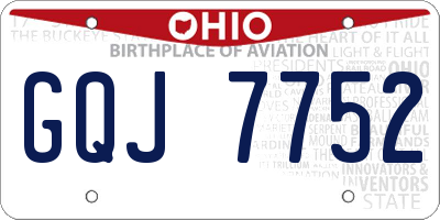 OH license plate GQJ7752
