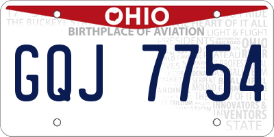 OH license plate GQJ7754