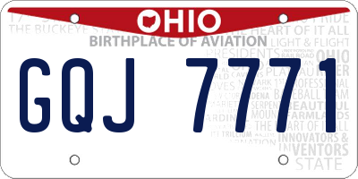 OH license plate GQJ7771