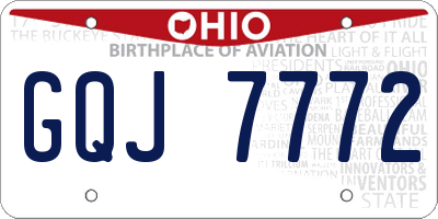 OH license plate GQJ7772