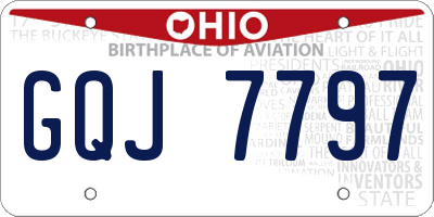 OH license plate GQJ7797