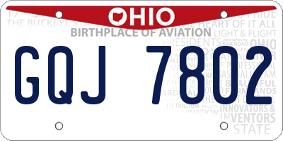 OH license plate GQJ7802