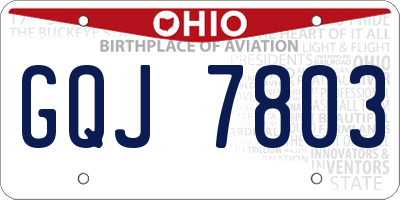 OH license plate GQJ7803