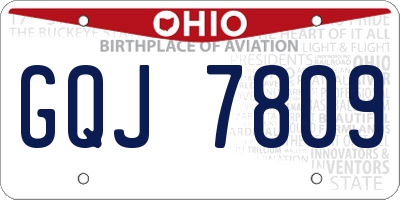 OH license plate GQJ7809