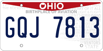 OH license plate GQJ7813