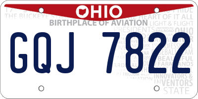 OH license plate GQJ7822