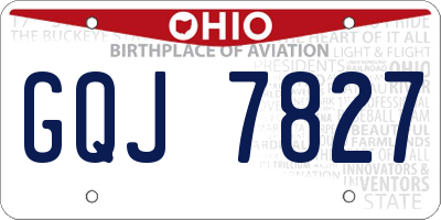 OH license plate GQJ7827