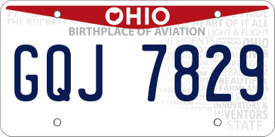 OH license plate GQJ7829
