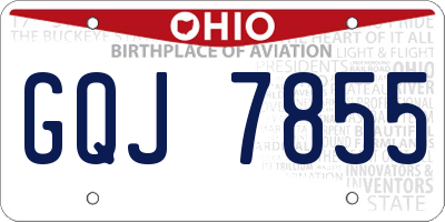 OH license plate GQJ7855