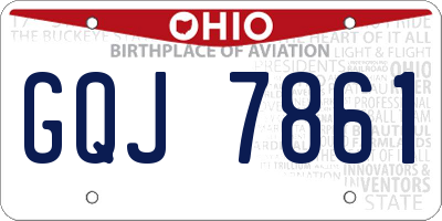 OH license plate GQJ7861