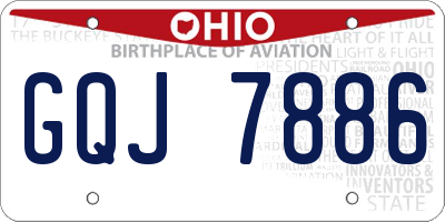 OH license plate GQJ7886