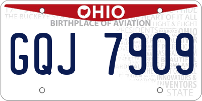 OH license plate GQJ7909