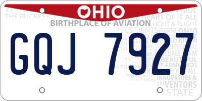 OH license plate GQJ7927