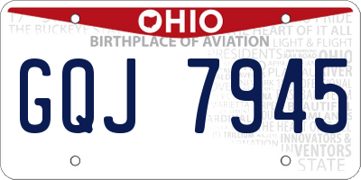 OH license plate GQJ7945
