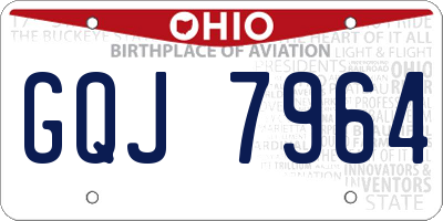 OH license plate GQJ7964