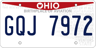 OH license plate GQJ7972