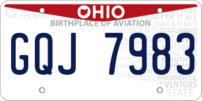 OH license plate GQJ7983